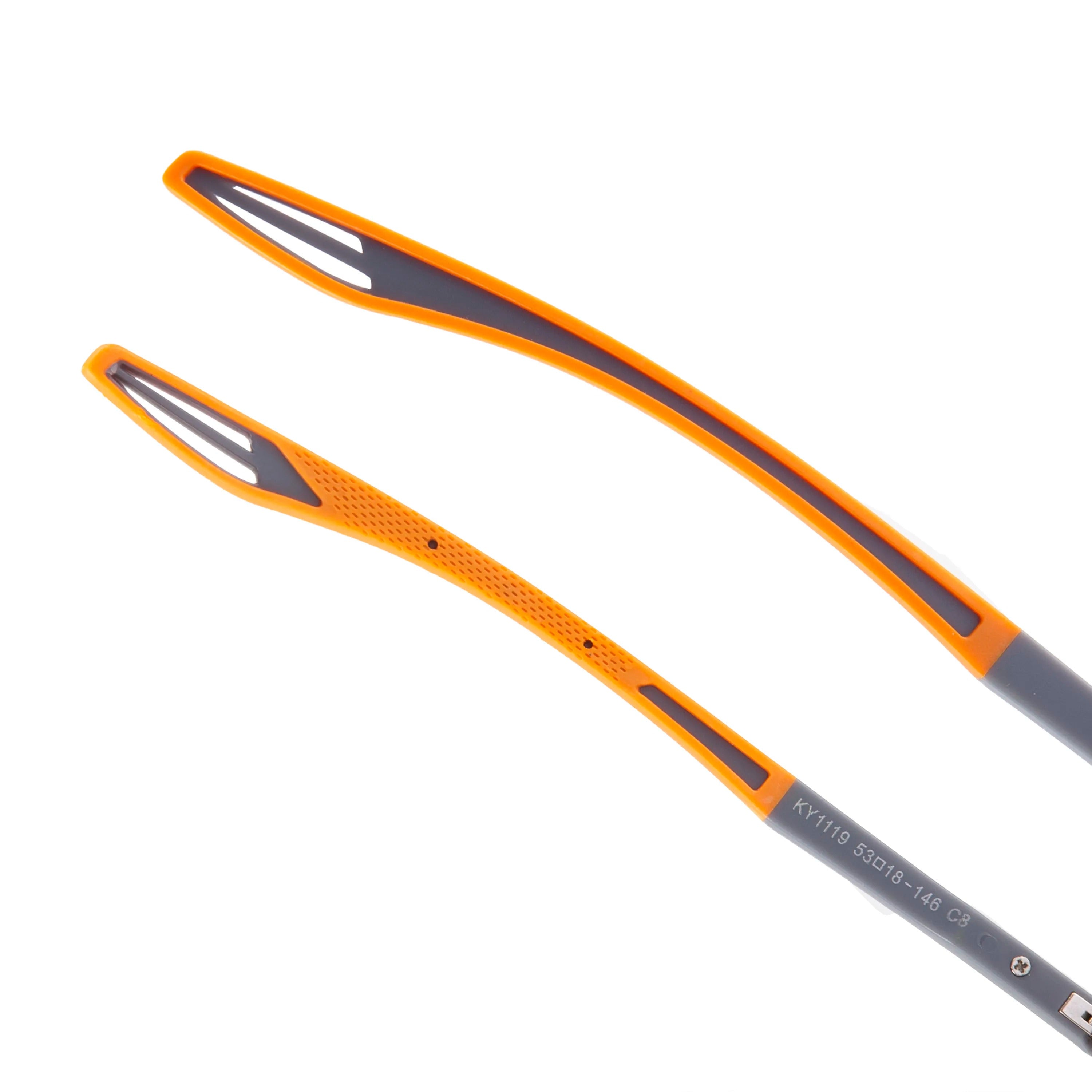 Close-up of the soft-grip temple tips on OpticVisionPro multifocal reading glasses